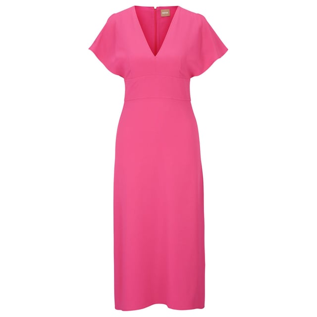 Boss Dawinga Dress in roze.- V-hals.- Korte mouwen.- Samenstelling: 72% acetaat 28% viscose.- Ref: 50488660661