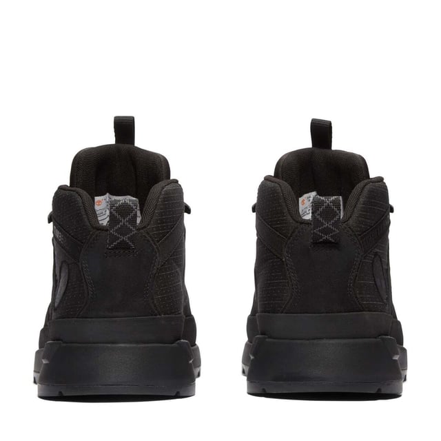 Mens Timberland Euro Trekker Low Lace-Up Trainers in black.- ReBOTL™ fabric upper.- Lace fastening.- Pull tab.- Timberland branding.- Compression molded EVA blend foam sole.- Lightweight OrthoLite® foam footbed.- Rubber Sole Brush.- Ref: 0A5UWW0011