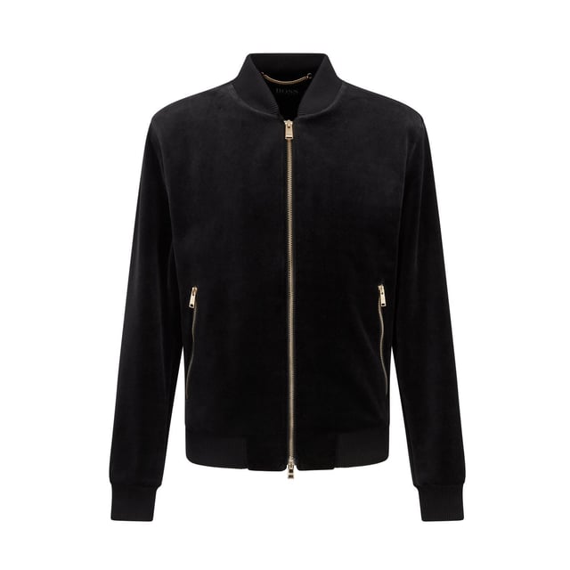 Boss C-Hanry Bomber Jacket in black.- Bomber collar.- Full zip fastening.- Zip pockets.- Ribbed cuffs and hem.- 42% Cotton  32% Polyester  24% Polyamide  2% Elastane.  Hand wash.- Ref: 50465476001
