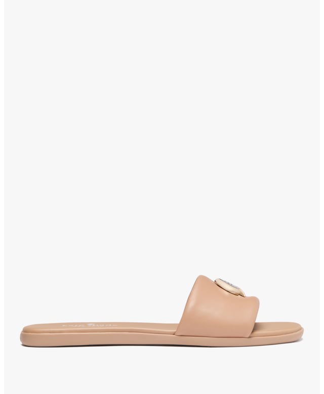 We Love A Good Sandal That's Both Cute And Versatile. It's Also A Fantastic Way To Show Off Your Fresh Pedi., Kendall Smooth Leather Slide Sandal
