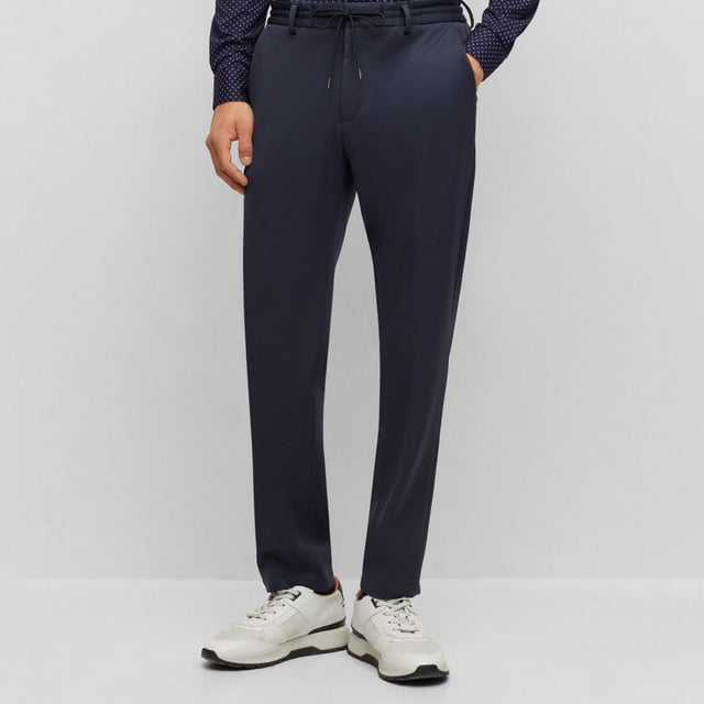 BOSS BLACK PERFORMANCE - Modern fits combined with innovative fabrics for a dynamic lifestyle - BOSS BLACK DRESSLETIC - Ultimate stretch styles for a dynamic lifestyle- SLIM-FIT TROUSERS - SLIM-FIT PERFORMANCE TROUSERS WITH REVERSIBLE DRAWSTRING- fabric composition: synthetic fiber - italian jersey - Fourwaystrech-high stretch style for the best wearing comfort -Wrinkle Free-Wrinkle-free fabric for a non-stop perfect look - Washable-Washable style for easy care handling