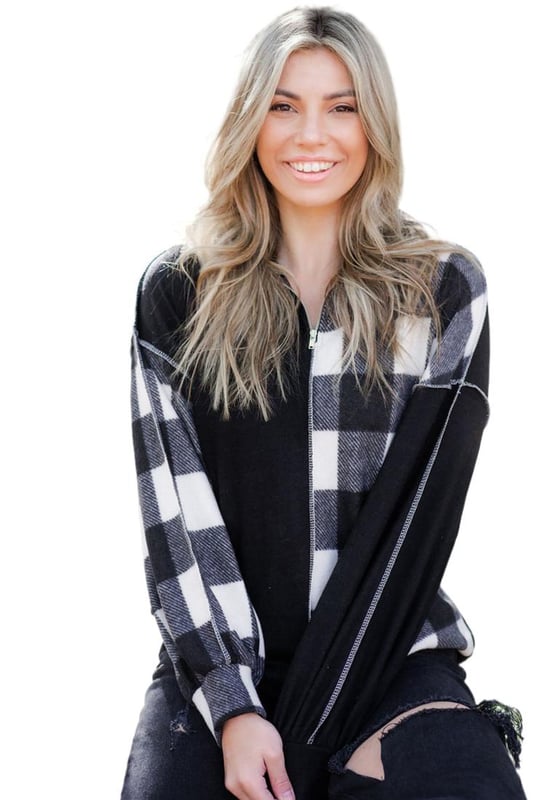 Unisex Black Checkboard Patchwork Exposed Stitching Collared Top
  Features a unique black checkboard patchwork design
  Exposed stitching adds edginess to the design
  Made from high
  quality materials
  Versatile piece that can be worn for both formal and casual occasions