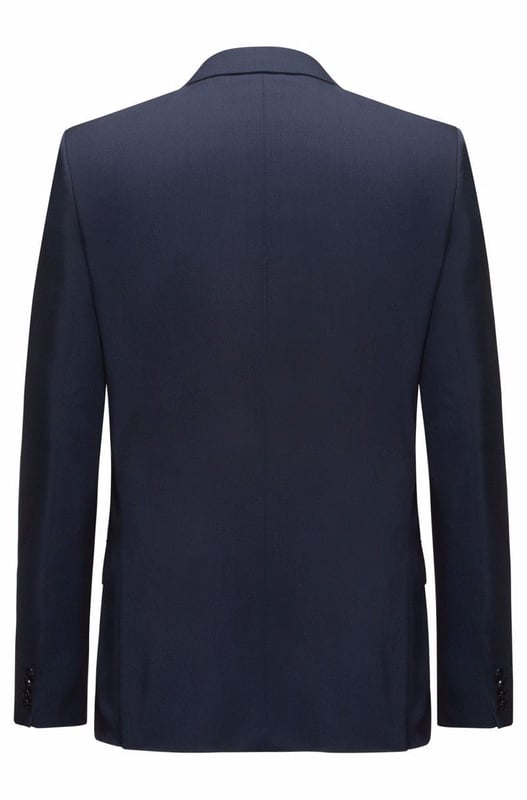 Men's Hugo Boss Henry Blazer Jacket. The Boss blazer, part of the formal collection, is crafted for a sophisticated appearance. Featuring a notch lapel collar and a button closure, it exudes elegance. The jacket is designed in a slim fit, adorned with a classic solid pattern and includes practical pockets.- Single breasted blazer.- Slim Fit.- Notched lapel.- Fully lined.- Welt pocket by the left chest.- Flap pockets at waist. Material: 100% Virgin Wool. Ref: 50379442401.