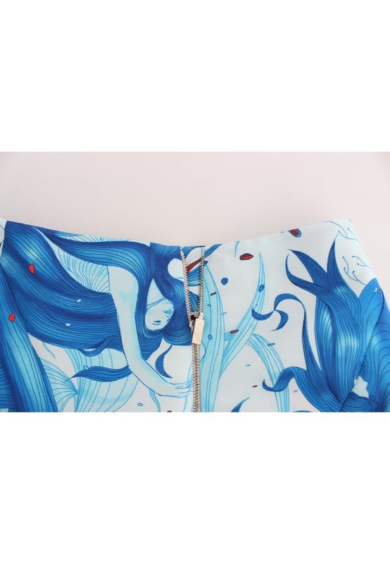Marca: Koonhor.
  Modelo: Falda con estampado de frescos.
  Color: Azul Blanco.
  Largo hasta la rodilla.
  Abertura con cremallera en la parte trasera.
  Detalles del logotipo.
  Hecho en Italia.
  Material: 100% poliester.
  Forro: 68% Acetato 32% Poliester.