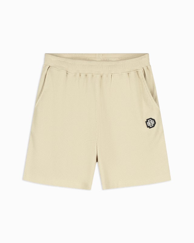 75% Polyester | 25% Baumwolle Lässige Passform Waffel-Estoff Elastischer Bund Zwei Fronttaschen Monogramm-Patch am linken Bein Kann mit dem Monogramm Waffel T-Shirt & Hemd kombiniert werden