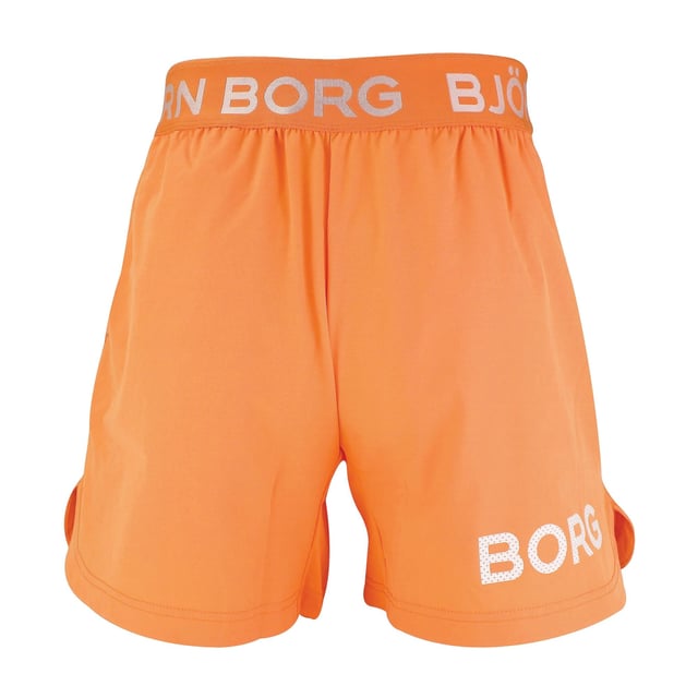 Björn Borg - Men’s Technical Training Shorts: Stay confident when training in these sleek Men's Technical Shorter-Length Training Shorts by Björn Borg. They are great for everyday use and any type of training you might be doing. The Björn Borg Short Shorts are sleek and technical training shorts made from 92% recycled polyester stretch quality fabric with jersey fabric between the legs. They are constructed with a breathable material that dries quickly. They are regular fit with a short leg length, and feature a branded elastic around the waist for easy adjustment and support. With front pockets and slits on the side for extra movement. The shorts feature an iconic Borg logo on the side. The recycled material makes them perfect for hot weather, keeping you cool while you're sweating. It’s not only high quality but Eco Friendly as well, so you can feel good about what you're wearing and doing for the environment!. These shorts are made from: 92% Polyester (Recycled), 8% Elastane and come in 4 sizes: Small, Medium, Large & X-Large. They come in 2 colours: Black or Cadmium Orange and are Machine Washable. Extra Product Details: Björn Borg Men’s Shorts Ideal For Everyday Great For Workouts & Training Breathable Material Jersey Fabric Between Legs Branded Elasticated Waist Iconic Borg Logo On Side Quick Drying Comes In Black or Orange 92% Recycled Polyester Eco Friendly