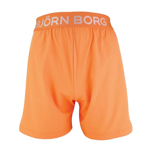Björn Borg - Men’s Technical Training Shorts: Stay confident when training in these sleek Men's Technical Shorter-Length Training Shorts by Björn Borg. They are great for everyday use and any type of training you might be doing. The Björn Borg Short Shorts are sleek and technical training shorts made from 92% recycled polyester stretch quality fabric with jersey fabric between the legs. They are constructed with a breathable material that dries quickly. They are regular fit with a short leg length, and feature a branded elastic around the waist for easy adjustment and support. With front pockets and slits on the side for extra movement. The shorts feature an iconic Borg logo on the side. The recycled material makes them perfect for hot weather, keeping you cool while you're sweating. It’s not only high quality but Eco Friendly as well, so you can feel good about what you're wearing and doing for the environment!. These shorts are made from: 92% Polyester (Recycled), 8% Elastane and come in 4 sizes: Small, Medium, Large & X-Large. They come in 2 colours: Black or Cadmium Orange and are Machine Washable. Extra Product Details: Björn Borg Men’s Shorts Ideal For Everyday Great For Workouts & Training Breathable Material Jersey Fabric Between Legs Branded Elasticated Waist Iconic Borg Logo On Side Quick Drying Comes In Black or Orange 92% Recycled Polyester Eco Friendly