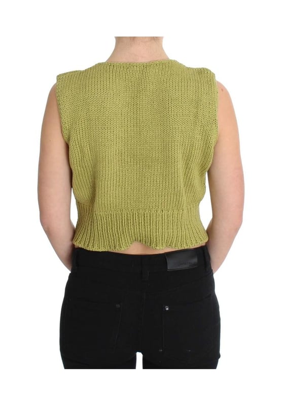 Brand: PINK MEMORIES
  Condition: New with tags
  Style: Sleeveless vest sweater
  Color: Green
  Logo details
  Made in Italy
  Material: 90% Cotton 10% Polyamide