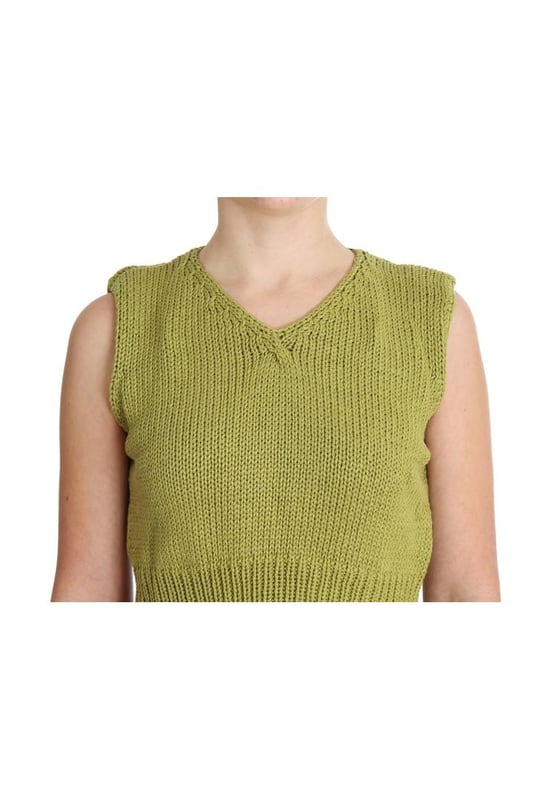 Brand: PINK MEMORIES
  Condition: New with tags
  Style: Sleeveless vest sweater
  Color: Green
  Logo details
  Made in Italy
  Material: 90% Cotton 10% Polyamide