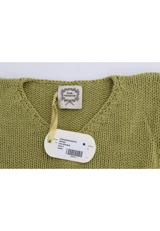 Brand: PINK MEMORIES
  Condition: New with tags
  Style: Sleeveless vest sweater
  Color: Green
  Logo details
  Made in Italy
  Material: 90% Cotton 10% Polyamide