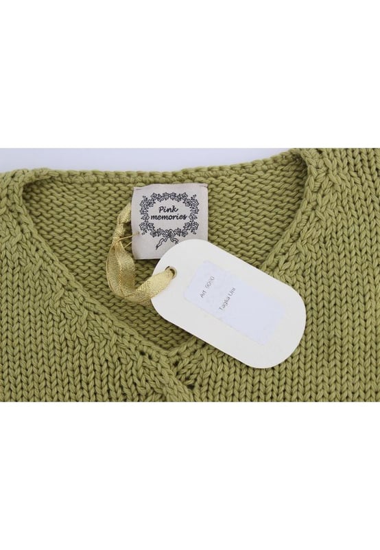Brand: PINK MEMORIES
  Condition: New with tags
  Style: Sleeveless vest sweater
  Color: Green
  Logo details
  Made in Italy
  Material: 90% Cotton 10% Polyamide