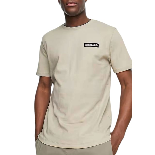 Timberland Men’s T-Shirt
Style Code: TB0A6Q99-269
Style Name : SS  Woven Badge Tee
100% Cotton
Made in Bangladesh
Regular Fit 
Woven Badge Branding on the Chest
Ribbed Neck
Straight Hem
Machine Wash