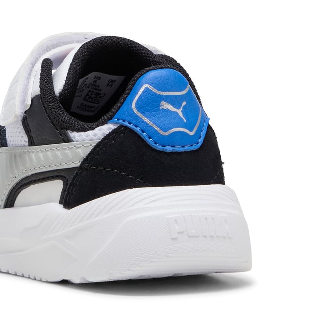 PRODUCT STORY: Featuring a mesh upper with synthetic overlays and suede accents, these PUMA kicks bring a futro aesthetic to your every move. The CMEVA midsole and rubber outsole ensure grip, while the KinderFit sockliner guarantees the perfect fit. Elastic laces and hook-and-loop closure make them easy to wear. DETAILS : Regular width; Textile upper; Elastics & hook-and-loop closure; PUMA branding details.