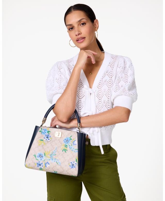 We Love How Classic And Feminine Our Satchels Are. You'll Love How Much Space We've Designed Into Each Of Ours. Choosing Which Color To Get Will Be Your Hardest Decision--And Never What Stuff To Leave Behind., Spade Flower Spade Flower Festival Floral Toss Medium Top Handle Satchel,  Length: 14.22 Cm,  Width: 29.46 Cm,  Height: 22.35 Cm