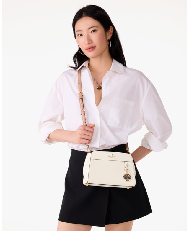 The Perfect Companion For Your Daily Adventures, Our Madison Small Top Handle Satchel Is Crafted From Durable Saffiano Leather. Designed With Plenty Of Pockets For Easy Organization, This Sleek And Practical Satchel Will Elevate Your Style Game., Madison Saffiano Leather Small Top Handle Satchel,  Length: 9.65 Cm,  Width: 22.35 Cm,  Height: 16.05 Cm