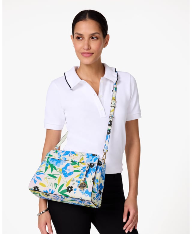We Love How Classic And Feminine Our Satchels Are. You'll Love How Much Space We've Designed Into Each Of Ours. Choosing Which Color To Get Will Be Your Hardest Decision--And Never What Stuff To Leave Behind., Madison Festival Floral Printed Medium Top Handle Satchel,  Length: 12.19 Cm,  Width: 29.97 Cm,  Height: 21.54 Cm