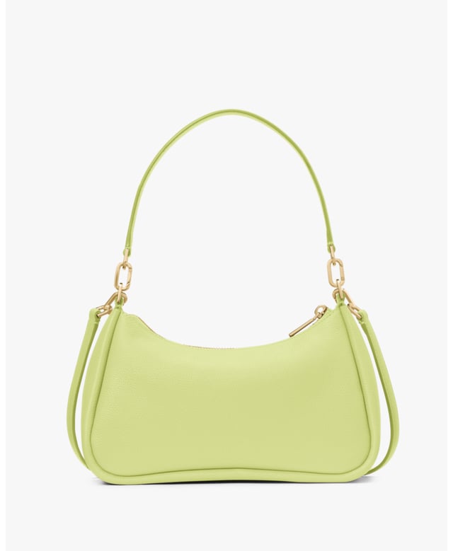 We Think A Shoulder Bag Should Be Two Things: Chic And Functional. This Pretty One Holds All Of Your Essentials--Wallet, Keys And Phone--And Has A Pocket To Stash Snacks (Be It Gummy Bears Or Almonds). Because Those Are Essential, Too., Kayla Pebbled Leather Convertible Shoulder Bag, Metal Spade, Back Zip Pocket,  Length: 8.00 Cm,  Width: 26.40 Cm,  Height: 16.00 Cm