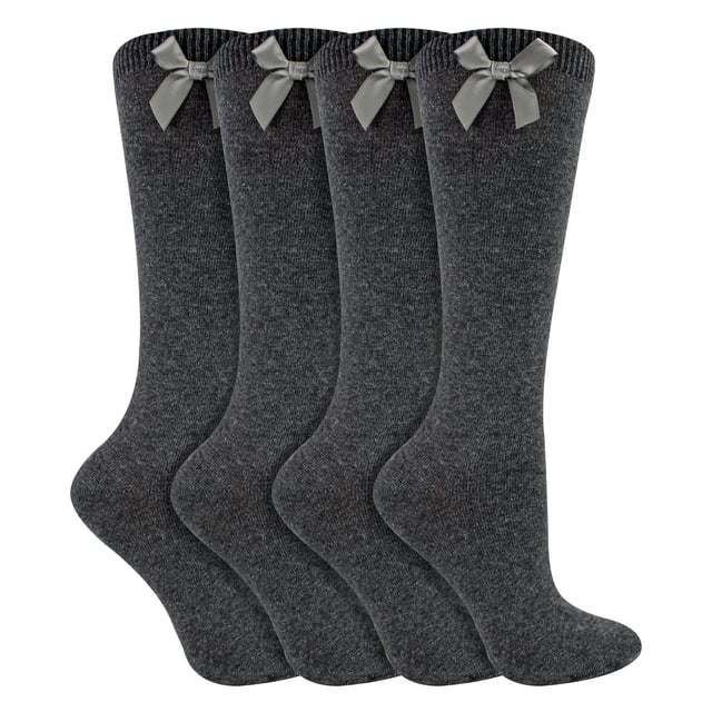 Girls Knee-High Socks with Ribbon Bow - Stylish and Comfortable Schoolwear: Elevate your child's school wardrobe with this collection of Girls Knee-High Socks with Ribbon Bow, designed for both style and comfort. Available in classic colors—Black, Navy, White, and Grey—these socks are crafted from soft, durable fabric, perfect for daily wear. The elegant ribbon bow adds a touch of charm, making these socks a standout choice for school uniforms. Extra Product Details:. Soft and Durable Fabric Elegant Ribbon Bow Detail Available in Black, Navy, White, and Grey Comfortable Knee-High Length Machine Washable. These socks are an essential addition to your child's back-to-school wardrobe, combining practicality with a stylish finish.