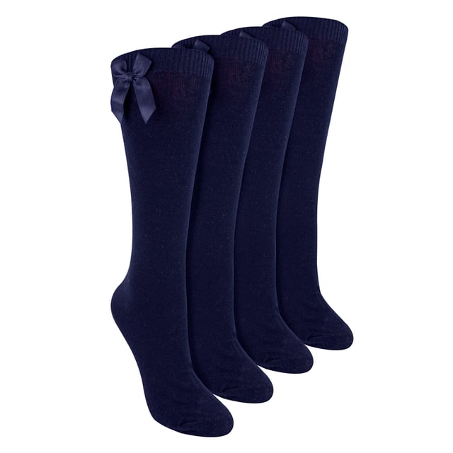 Girls Knee-High Socks with Ribbon Bow - Stylish and Comfortable Schoolwear: Elevate your child's school wardrobe with this collection of Girls Knee-High Socks with Ribbon Bow, designed for both style and comfort. Available in classic colors—Black, Navy, White, and Grey—these socks are crafted from soft, durable fabric, perfect for daily wear. The elegant ribbon bow adds a touch of charm, making these socks a standout choice for school uniforms. Extra Product Details:. Soft and Durable Fabric Elegant Ribbon Bow Detail Available in Black, Navy, White, and Grey Comfortable Knee-High Length Machine Washable. These socks are an essential addition to your child's back-to-school wardrobe, combining practicality with a stylish finish.