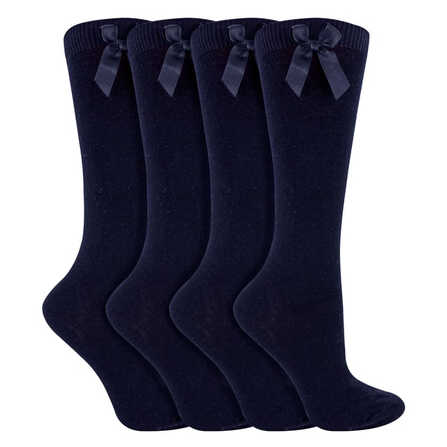 Girls Knee-High Socks with Ribbon Bow - Stylish and Comfortable Schoolwear: Elevate your child's school wardrobe with this collection of Girls Knee-High Socks with Ribbon Bow, designed for both style and comfort. Available in classic colors—Black, Navy, White, and Grey—these socks are crafted from soft, durable fabric, perfect for daily wear. The elegant ribbon bow adds a touch of charm, making these socks a standout choice for school uniforms. Extra Product Details:. Soft and Durable Fabric Elegant Ribbon Bow Detail Available in Black, Navy, White, and Grey Comfortable Knee-High Length Machine Washable. These socks are an essential addition to your child's back-to-school wardrobe, combining practicality with a stylish finish.