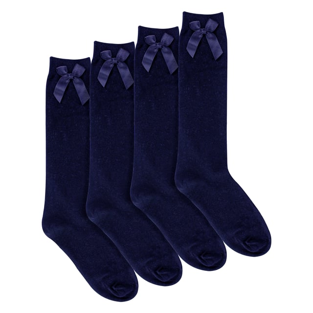 Girls Knee-High Socks with Ribbon Bow - Stylish and Comfortable Schoolwear: Elevate your child's school wardrobe with this collection of Girls Knee-High Socks with Ribbon Bow, designed for both style and comfort. Available in classic colors—Black, Navy, White, and Grey—these socks are crafted from soft, durable fabric, perfect for daily wear. The elegant ribbon bow adds a touch of charm, making these socks a standout choice for school uniforms. Extra Product Details:. Soft and Durable Fabric Elegant Ribbon Bow Detail Available in Black, Navy, White, and Grey Comfortable Knee-High Length Machine Washable. These socks are an essential addition to your child's back-to-school wardrobe, combining practicality with a stylish finish.