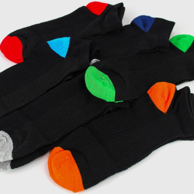 Boys 6-Pack Bamboo Heel and Toe Trainer Socks - Soft and Breathable Comfort: Elevate your child's footwear essentials with this 6-pack of Boys Bamboo Heel and Toe Trainer Socks, designed for comfort and breathability. Made from a soft bamboo blend, these socks provide a snug fit with reinforced heels and toes for durability. The natural bamboo fabric offers excellent moisture-wicking properties, keeping feet dry and comfortable during all-day wear. Extra Product Details:. Soft Bamboo Blend 6-Pack for Extended Use Reinforced Heels and Toes Moisture-Wicking Fabric Machine Washable. These trainer socks are an ideal choice for active kids, providing comfort and durability throughout the day.