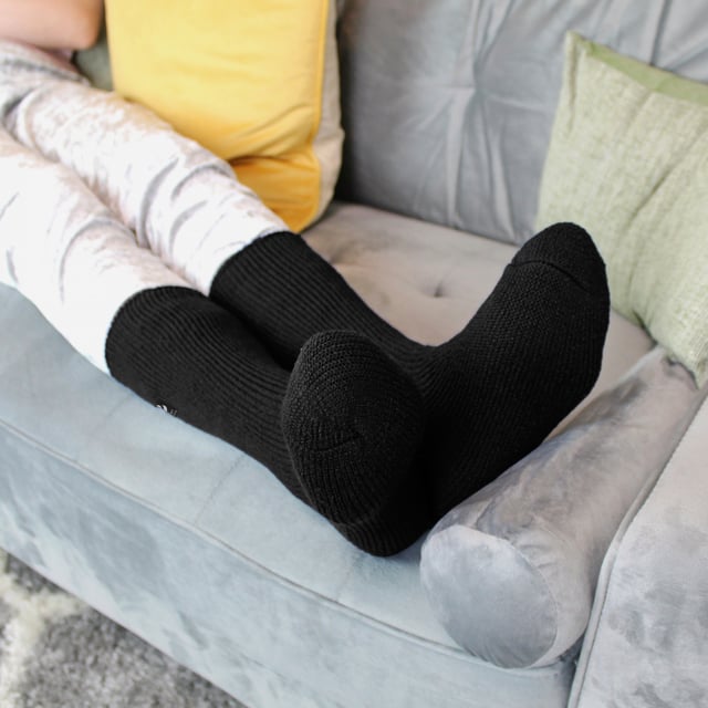 Having cold feet is horrible no matter what your age but with these new Heat Holders from SockShop cold feet should be a distant memory!  With an amazing tog rating of 2.34 these socks have been designed to eliminate the need for wearing as many pairs of socks as possible! These clever socks work by trapping heat and holding it closer to the feet for longer. The extra heavy bulk yarn, long pile cushioning and intense brushing process means these socks are super soft and over 5 times warmer than a typical cotton sock! The knee high length means these socks are perfect for wearing with wellies or winter boots.  Extra thick, extra comfortable and extra warm you really couldn’t want anything else from a thermal sock! Copied by many. Equalled by none.  Extra Product Details  - 2 Sizes available - Many Colours for boys and girls - Suitable for wellies or boots - Thick and warm - 2.3 tog - Brushed Inner - Advanced Insulating Yarn - Long Loop Pile>