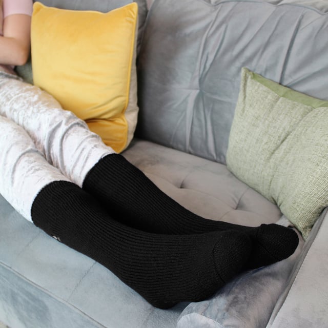 Having cold feet is horrible no matter what your age but with these new Heat Holders from SockShop cold feet should be a distant memory!  With an amazing tog rating of 2.34 these socks have been designed to eliminate the need for wearing as many pairs of socks as possible! These clever socks work by trapping heat and holding it closer to the feet for longer. The extra heavy bulk yarn, long pile cushioning and intense brushing process means these socks are super soft and over 5 times warmer than a typical cotton sock! The knee high length means these socks are perfect for wearing with wellies or winter boots.  Extra thick, extra comfortable and extra warm you really couldn’t want anything else from a thermal sock! Copied by many. Equalled by none.  Extra Product Details  - 2 Sizes available - Many Colours for boys and girls - Suitable for wellies or boots - Thick and warm - 2.3 tog - Brushed Inner - Advanced Insulating Yarn - Long Loop Pile>