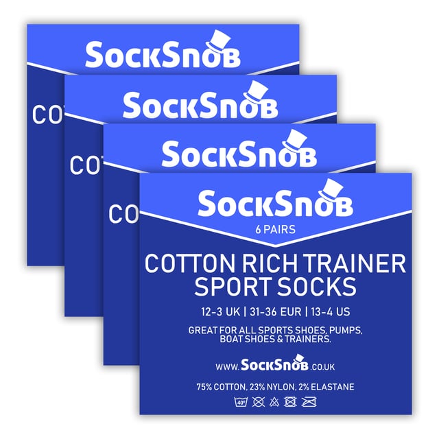 Pack de 24 pares de calcetines de algodón para niños de Snob Sock: ¿Buscas calcetines deportivos duraderos y cómodos para tus hijos? Nuestra sencilla gama de calcetines deportivos para niños ofrece una relación calidad-precio insuperable con 24 pares incluidos en cada paquete. Fabricados con un 75% de algodón, estos calcetines mantienen los pies de los más pequeños suaves y cómodos, tanto si los llevan de forma informal como durante actividades deportivas. El alto contenido de algodón también garantiza la transpirabilidad, permitiendo que el aire caliente escape y manteniendo los pies frescos y secos, por lo que son perfectos para el clima más cálido. . Diseñados para aumentar la comodidad, estos calcetines tobilleros presentan una costura lisa en la puntera para reducir la irritabilidad, por lo que son ideales para correr y hacer deporte. Disponibles en negro, gris y blanco, y en dos tallas: 9-12 UK y 12-3 UK, estos calcetines se pueden lavar a máquina para facilitar su cuidado. . Detalles adicionales del producto: - Calcetines entrenadores de algodón para niños - Paquete de 24 pares - Algodón suave - Absorben la humedad - Transpirables - Disponibles en negro, gris y blanco - 2 tallas en 9-12 UK y 12-3 UK - Lavables a máquina
