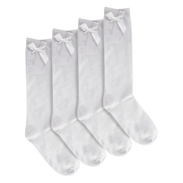 Girls Knee-High Socks with Ribbon Bow - Stylish and Comfortable Schoolwear: Elevate your child's school wardrobe with this collection of Girls Knee-High Socks with Ribbon Bow, designed for both style and comfort. Available in classic colors—Black, Navy, White, and Grey—these socks are crafted from soft, durable fabric, perfect for daily wear. The elegant ribbon bow adds a touch of charm, making these socks a standout choice for school uniforms. Extra Product Details:. Soft and Durable Fabric Elegant Ribbon Bow Detail Available in Black, Navy, White, and Grey Comfortable Knee-High Length Machine Washable. These socks are an essential addition to your child's back-to-school wardrobe, combining practicality with a stylish finish.