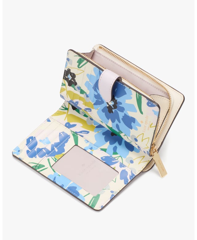Here's A Place To Stash Concert Tickets, Photographs, Secret Love Notes...Oh, And Credit Cards Of Course., Madison Interior Festival Floral Printed Medium Compact Bifold Wallet,  Length: 3.05 Cm,  Width: 14.22 Cm,  Height: 9.14 Cm