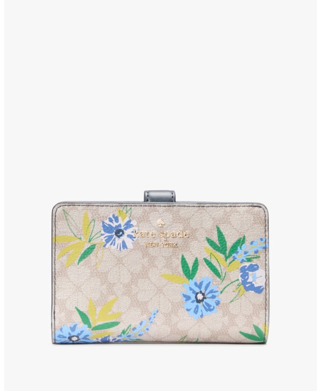 Don't Let The Size Deceive You: Our Small Wallets Have Room For All Your Credit Cards And Cash. Plus, You Can Fit It In Your Tiny Bag., Spade Flower Spade Flower Festival Floral Toss Medium Compact Bifold Wallet,  Length: 3.05 Cm,  Width: 14.22 Cm,  Height: 9.14 Cm