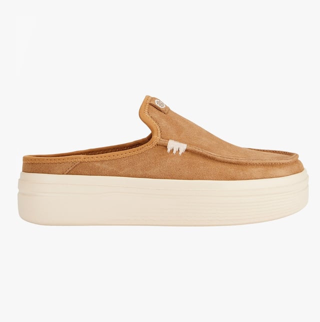 HEYDUDE AUSTIN Womens Mules Tan

 Upper Material: Textile

Lining Material: Textile

Sole Material: Rubber

Closure/Fastening: Slip-On

Features: Comfort,Lightweight

Heel Type: Platform

Toe Shape: Round

Shoe Width: Regular

Item Weight: 0.52 KG

Heel Height: Flat (Under 2.5cm)

Sandal Style: Sandals

Gift Boxed: No
Product Code: 38769-72386
