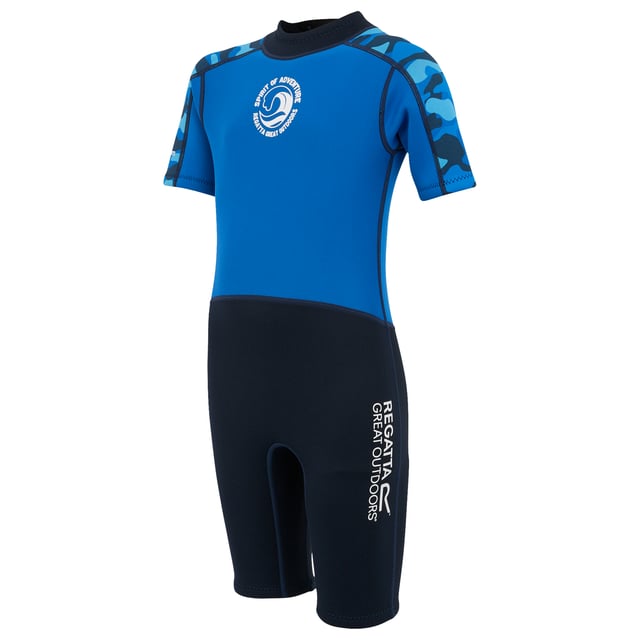 85% Neoprene, 15% Polyester. Design: Camouflage, Contrast, Logo, Text. Neckline: Adjustable, High-Neck. Fastening: Back Zip. Flat Seams. Fabric Technology: Flexible, Lightweight, Quick Dry. Wetsuit Thickness: 2mm. Sun Rating: UPF 50+.