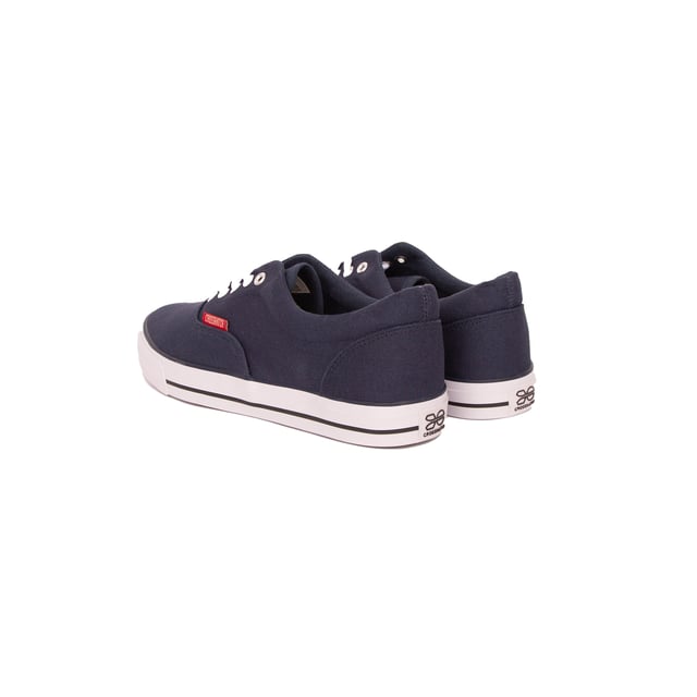 Upper: Canvas. Outsole: Rubber. 5 Eyelets. Padded Ankle, Woven Label. Flat. Cut: Low Cut. Design: Contrast, Logo, Rubber Badge. Toe Style: Round. Fastening: Lace Up.