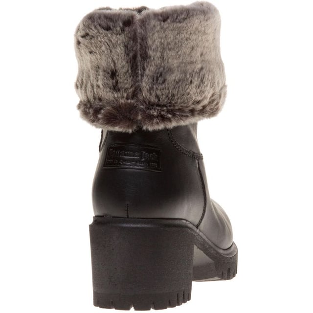 Botas de tacón Piola para mujer Panama Jack en color negro con parte superior de piel napa engrasada impermeable y forro interior cálido de pelo.