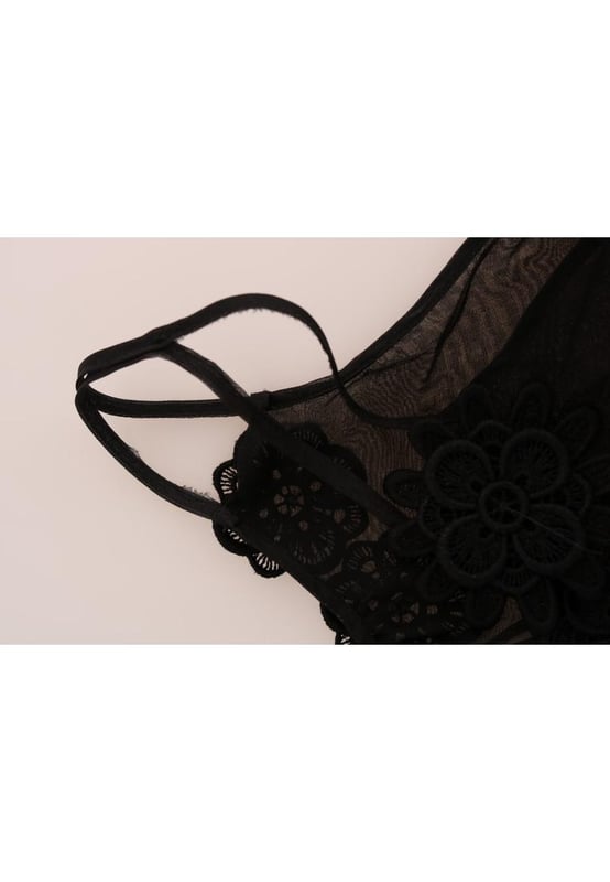 Brand: Dolce & Gabbana
  Model: Chemise lingerie dress
  Color: Black
  Zipper closure on the back
  Logo details
  Made in Italy
  Material: 36% Cotton 10% PA 50% Silk 4% Viscose
