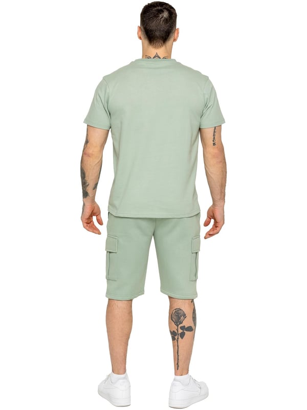 Enzo Mens T-Shirt Tracksuit Set With Shorts. Crew Neck Short Sleeve T-Shirt. Soft, Comfortable, Regular Fit Top. Features EZ Logo Printed On Chest. Paired With Enzo Cargo Shorts. Elasticated Waistband With Adjustable Drawstring. Features 2 Side Pockets and 2 Cargo Pockets.
