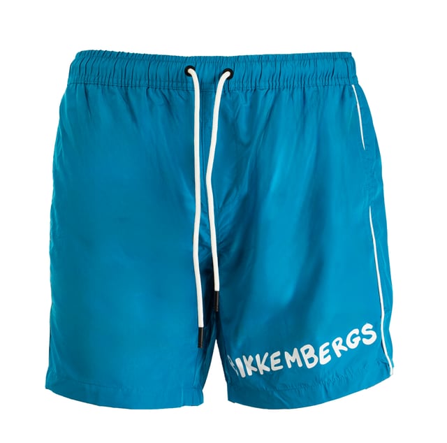Entdecken Sie die Medium Boardshort für Herren von BIKKEMBERGS. Sie ist aus hochwertigen Materialien gefertigt und mit dem Markenlogo auf dem rechten Bein versehen.einen Hauch von sportlichem und elegantem Stil. Perfekt für einen raffinierten Look am Strand.