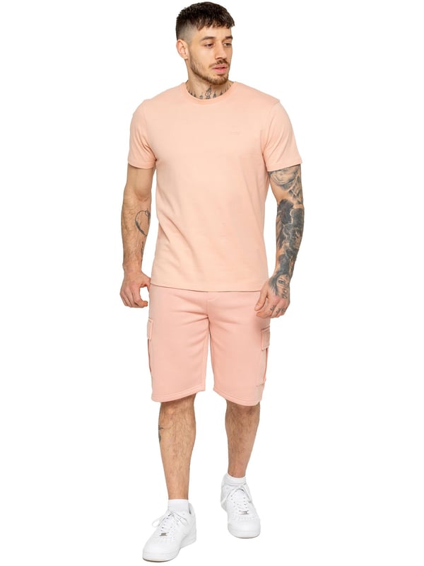 Enzo Mens T-Shirt Tracksuit Set With Shorts. Crew Neck Short Sleeve T-Shirt. Soft, Comfortable, Regular Fit Top. Features EZ Logo Printed On Chest. Paired With Enzo Cargo Shorts. Elasticated Waistband With Adjustable Drawstring. Features 2 Side Pockets and 2 Cargo Pockets.
