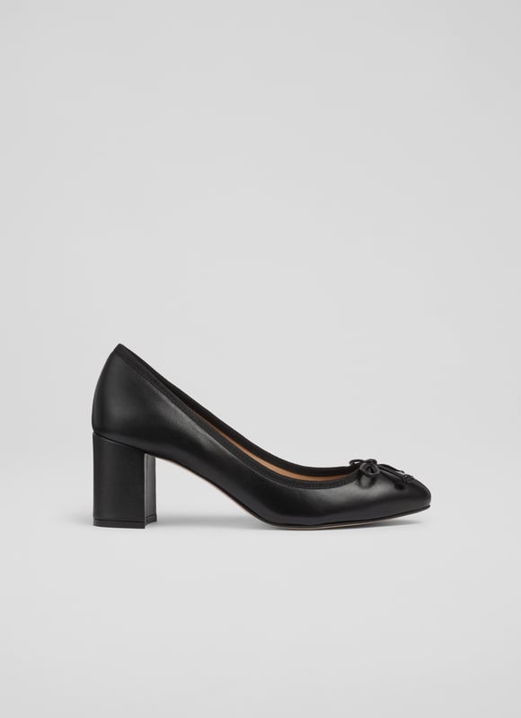 LK Bennett Juliette Closed Courts, Black Experience timeless elegance with our Juliette high heel grosgrain ballerina courts. In sleek black nappa leather with a round toe and block heel, they offer a blend of smart casual sophistication and sustainable luxury. Perfect with tailored trousers for the office or a stylish dress for an evening out. Made in Spain.