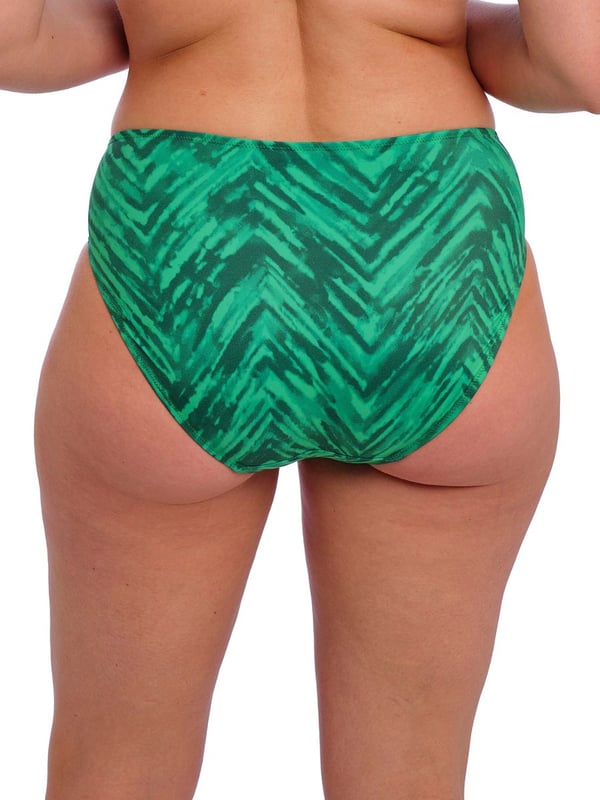Fantasie Punta Mita Bikini Brief. Mid rise brief with crossover belt detail and full lining. Product is reccomended to be washed on a gentle wash cycle.