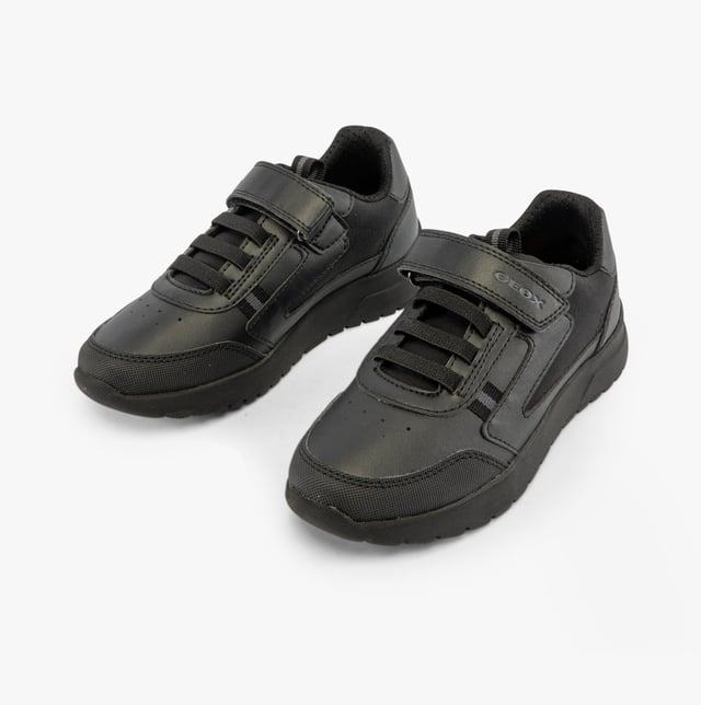 GEOX J BRIEZEE Boys Trainers Black

 Upper Material: Synthetic Leather

Lining Material: Textile

Sole Material: Rubber

Closure/Fastening: Touch Fasten,Bungee Stretch Laces

Features: Comfort,Breathable

Toe Shape: Round

Shoe Width: Regular

Item Weight: 0.5 KG

Heel Height: Low (2.5-4.9cm)

Shoe Shaft Height: Low Top

Shoe Style: School

Gift Boxed: No
Product Code: J36GMA-0BCFU-C9999