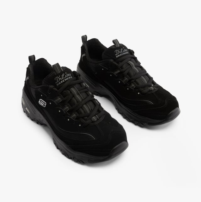 Skechers 11930/BBK D'LITES-BIGGEST FAN Womens Sneaker Black

 Upper Material: Leather/Synthetic

Lining Material: Textile

Sole Material: Rubber/EVA

Closure/Fastening: Lace-Up

Features: Memory Foam,Comfort

Shoe Width: Relaxed

Item Weight: 0.5 KG

Heel Height: Flat (Under 2.5cm)
Product Code: 11930/BBK