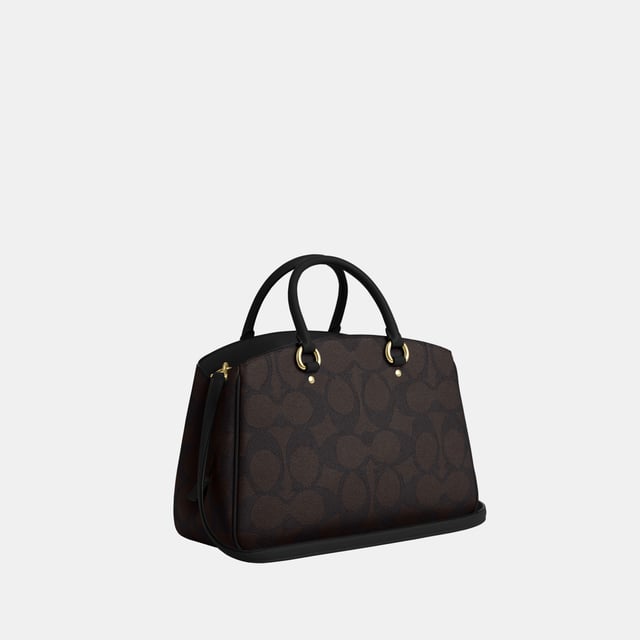 Savannah Carryall in Maxi Signature Canvas, Four protective feet at base, Inside multifunction pocket
 Center zip compartment,  Length: 35.50 cm,  Width: 12.50 cm,  Height: 22.50 cm