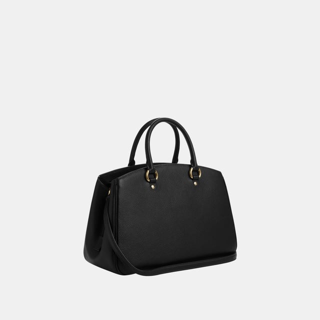 Savannah Carryall in Refined Pebble Leather, Four protective feet at base, Inside multifunction pocket
 Center zip compartment,  Length: 35.50 cm,  Width: 12.50 cm,  Height: 22.50 cm