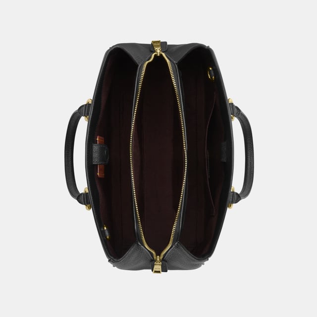 Savannah Carryall in Refined Pebble Leather, Four protective feet at base, Inside multifunction pocket
 Center zip compartment,  Length: 35.50 cm,  Width: 12.50 cm,  Height: 22.50 cm