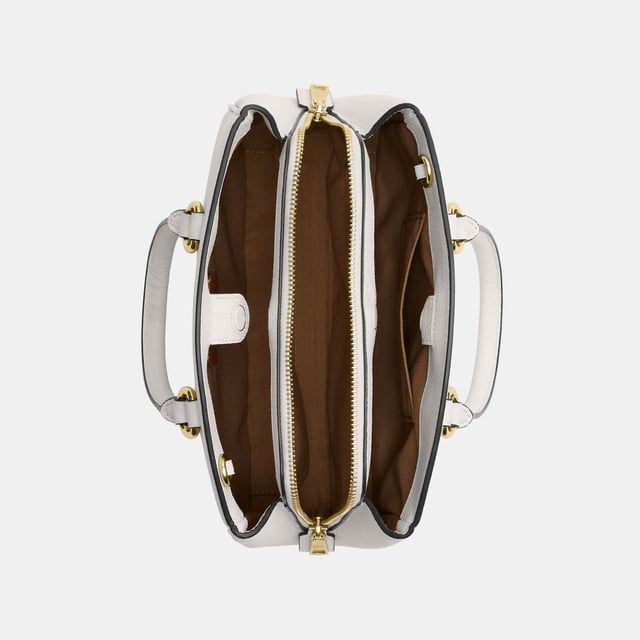 Savannah Small Carryall in Refined Pebble Leather, Four protective feet at base, Inside multifunction pocket
 Center zip compartment,  Length: 28.50 cm,  Width: 10.00 cm,  Height: 18.00 cm