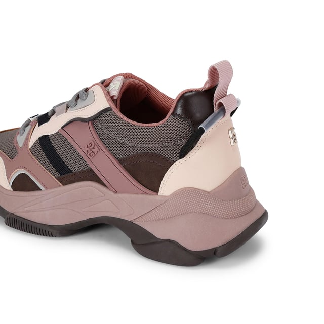 This Lila Trek sneaker arrives with a tonal upper with mesh and rubber panels. The front laces up and there is a KG Kurt Geiger tab on the tongue.