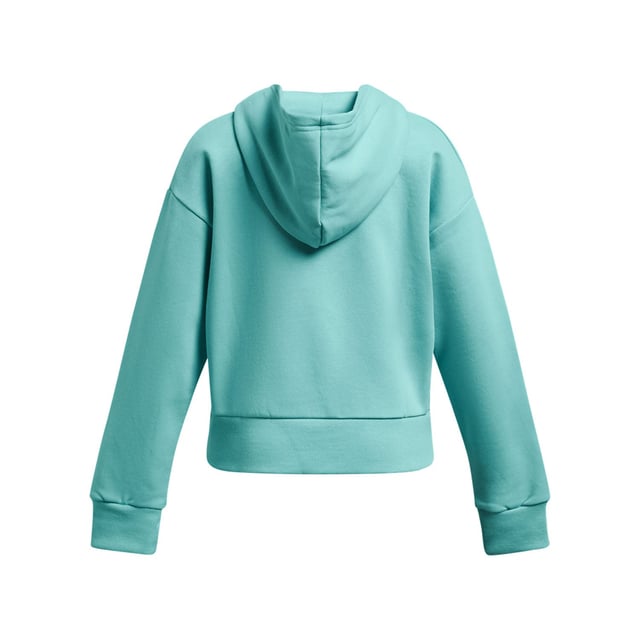 Girl's Under Armour Juniors Rival Fleece Cropped Hoodie in Green Juniors Under Armour Rival Fleece Cropped Hoodie in green.- Lined hood.- Ribbed cuffs and hem.- Ultra-soft cotton-blend fleece with brushed inside for extra warmth.- Ref: 1379517482